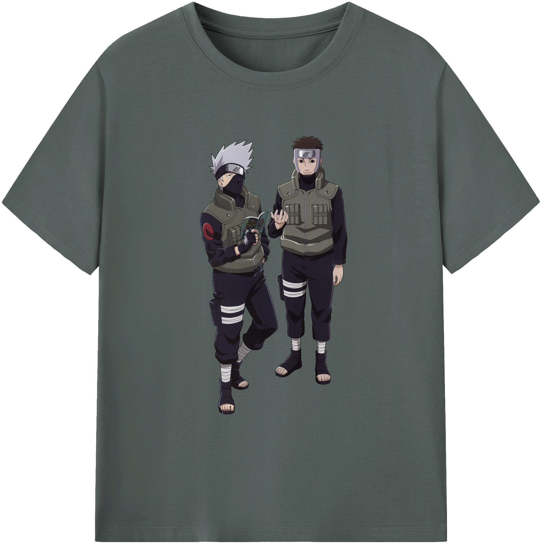 （画像用） NARUTO -ナルト- はたけ カカシ Hatake Kakashi 綿100％ メンズ半袖Tシャツ｜肌触りやわらか＆通気性